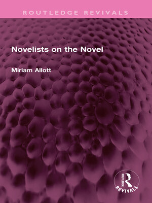 cover image of Novelists on the Novel